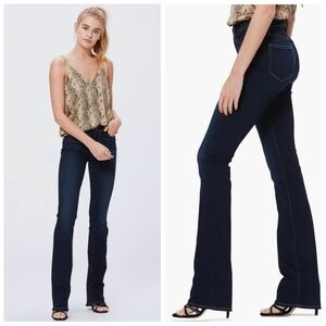 PAIGE Manhattan Mid Rise Boot Cut Jeans Women's 31" Dark Wash Classic Stretch